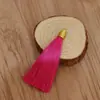 Anel de puxar 8cm fio dourado chapéu canelado borla borla marcador de página pingente sachê diy sachê borla leque borla