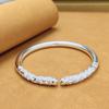 Pulsera de Plata para Hombre Plata de Ley 9999 Aro de Oro Pulsera de Plata en Barra Sólida Retro Simple Abierta para Regalo de Novio