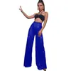 Pantalones Largos de Moda con Lentejuelas Europeos y Americanos de Cintura Alta para Mujer de Pierna Ancha, Fluidos de Verano, Pantalones tipo Falda Casual Delgados, Adelgazantes, Transpirables
