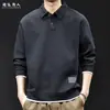 Sudadera tipo polo de dos piezas para hombre 2026 nueva tendencia de otoño holgada extragrande casual de manga larga ropa de alta gama