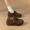 Zapatos de mujer estilo Birkenstock, retro, de suela gruesa, que aumentan la altura, totalmente cerrados, mocasines sin cordones, nueva colección de otoño 2026
