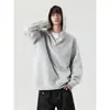 Nuevo sudadera con capucha de alta gama para hombre para otoño e invierno, estilo minimalista japonés, de alta calle, moderno, con una estructura de cuello pesado de doble capa