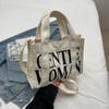 Bolsa de Mano de Lona Mini con Letra de Dama Tailandesa 2024 Nuevo Casual Versátil para Hombro Cruzado