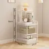 Estante multicamadas para uso doméstico, armário de sala de estar de piso, armário de armazenamento, estante pequena para espaços estreitos, armazenamento de parede