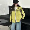 Chaqueta con Capucha de Bloques de Color de Moda para Niñas Primavera y Otoño 2026 Nueva Cortavientos Infantil de Otoño con Cremallera y Parches de Color Contrastante