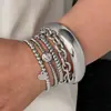 Acessórios Transfronteiriços Wish Supply Pulseira de Coração e Folha Tendência Europeia e Americana Conjunto de 6 Peças Atacado