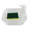 Dispensador de detergente tipo prensa para cocina con almacenamiento para esponja, dispensador de jabón integrado, directo de fábrica, se puede personalizar y vender al por mayor