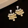 Aretes de Borla de Perla de Zirconia de Aguja de Plata Aretes Casuales Retro con Temperamento Moda para Mujer Diseño de Nicho de Aretes Elegantes