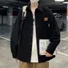 Outono Primavera Preto BF Veludo Cotelê Manga Longa Camisa Masculina Retrô Casual Solta Estilo Estudante Americano Hong Kong Marca Tendência