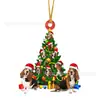 Nuevo Sombrero de Navidad 2022 Perro Gato Colgante Plano de Acrílico Decoración de Navidad Halloween Colgante para Árbol de Navidad