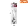 Amazon Transfronterizo Shangchao 6 Piezas Vajilla de Acero Inoxidable Cuchillo y Tenedor Cuchara Hotel Cuchillo y Tenedor para Steak Occidental Traje de 24 Piezas