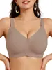 Sutiã de gelo europeu e americano sem costura para mulheres com seios grandes, push-up, minimizador, sem aro, confortável, ajustável, sutiã plus size