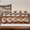 Raíz de asta de ciervo Forma de oso Accesorio decorativo Cuentas espaciadoras para pulseras DIY Cuerda trenzada Colgante Accesorio creativo