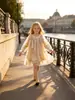 2026 Artículo popular de TikTok Verano Temu nuevo vestido de manga larga para niña vestido de princesa bordado estampado
