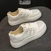 Sapatos Brancos de Cadarço em Couro Genuíno com Solas Macias Que Não Cansam Seus Pés, Sapatos Femininos 2026 Novo Verão Malha Respirável Sapatos Esportivos Sapatos Casuais