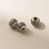 925 prata oco 8mm contas redondas vintage angustiado espaçador contas DIY pulseira contas soltas artesanais trançado corda material acessórios T0796