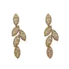 Nuevos Pendientes Largos de Hoja con Circonita 2025, Elegantes y Versátiles, Pendientes Exquisitos y Exagerados con Borlas y Ganchos de Plata S925