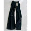 Jeans de campana negros, elegantes y sofisticados para mujer, pantalones curvos de otoño con múltiples bolsillos, pantalones de trabajo rectos estilo americano