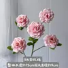 Rosa de Té Artificial de 5 Cabezas, Rosa de San Valentín, Decoración de Pasillo de Salón de Bodas, Flor Falsa, Flor Artificial, Decoración de Boda, Decoración del Hogar