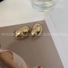 Brincos de garanhão geométricos brilhantes de textura de metal de personalidade transfronteiriça europeia e americana para mulheres ins brincos de viajante de estilo frio