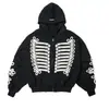 Nuevo cárdigan con capucha y cremallera retro transfronterizo otoño/invierno, unisex, moderno, holgado, chaqueta sudadera negra