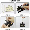 DIY Novo Sinal Decorativo de Madeira com Atmosfera de Halloween Decoração de Parede de Casa Decoração de Feriado Sinal de Madeira Pendurado Pingente