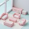 Muebles Creativos Elásticos Q Rosas, Accesorios Decorativos Hechos a Mano para Casas de Muñecas DIY, Adornos Pequeños para Paisajismo de Sala de Estar en Miniatura