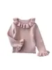 Conjunto de Duas Peças Outono Bebê Menina Vintage Vestido Colete com Laço Infantil Suéter com Gola Franzida Conjunto de Duas Peças Conjunto de Meninas