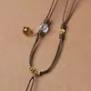 Cordón de collar tejido para mujer colgante de Buda de jade Hetian cordón colgante cordón de cuero cordón para colgante de clavícula de jade cordón tejido a mano venta al por mayor
