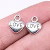 12x10mm 0,9g Prata Antiga Acessórios para Joias DIY Pingente Coração Coração Coração