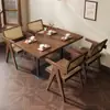 Café Madera Maciza Barra Mesa Cuadrada Pequeña Uso Comercial Restaurante de Moda Hotel Restaurante de Comedor Restaurante Occidental Mesa y Sillas de Comedor