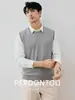Chal de punto básico minimalista de alta gama lavable a máquina para hombre, chaleco sin mangas cálido y elegante de invierno, moderno