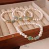 Pulseira de Pérola de Água Doce Natural Feminina Jade Hetian Jade Água Azul Nova Chinesa Alto Senso Contas Atacado