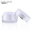 Fábrica de Origen de Zhejiang Set de Botellas Redondas Rectas de Acrílico Blanco Porcelana Botella de Crema de Doble Capa Redonda Botella para Mascarilla