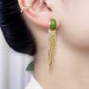 Oferta especial: Elegantes Pendientes Cuadrados con Goteo de Aceite Negro, Nuevos Pendientes Largos con Borlas de Moda 2025 Que Hacen que el Rostro Parezca Más Delgado