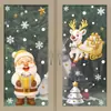 Decoraciones Navideñas Ciervo Dorado Muñeco de Nieve Pegatinas Electrostáticas Suministros para Fiesta Navideña Guirnalda Cálida de Iglú Pegatinas para Ventana