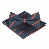 Set de Pajarita y Pañuelo de Bolsillo de Nuevo Estilo Moderno Boda Novio Padrino Moderno Traje de Hombre Cuadrado Cuadrado Boda Rayado Vintage