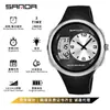 Popular Reloj Electrónico Sanda con Doble Zona Horaria, Multifunción, Pantalla Dual, Reloj para Estudiantes con Luz Nocturna, Resistente al Agua 50m para Natación, Reloj Deportivo