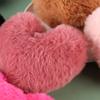 Pelota de Peluche Corazón de Melocotón Creativa Material Hecho a Mano para Bricolaje Pelota de Peluche de Imitación Bolsa para Llaves Accesorios de Joyería Colgante de Peluche con Forma de Corazón