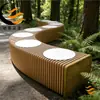 Silla de Madera Laminada, Silla Laminada de Forma Irregular, Taburete de Ocio Sólido de Madera Anti-Corrosión de Alta Gama Creativo con Forma de S para Centros Comerciales