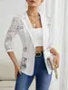 Blazer Jacket de Moda con Retazos de Encaje de Color Sólido Elegante, Nuevo Primavera 2025 Transfronterizo Europeo y Americano para Mujer