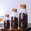 Fábrica al por mayor, tarro de vidrio para almacenar granos de café, tarro de vidrio para té perfumado, tapa de corcho sellada transparente, tarro de té perfumado