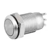 Interruptor de metal de 10 MM, cabeza alta, autoblocante, normalmente abierto y normalmente cerrado, enchufe de 3 pines, interruptor de metal de cabeza plana, de reinicio