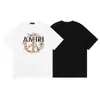 Camiseta de Manga Curta para Casal Amiri Pomba da Paz Tinta Flow Grafite Lettering 230g Série Coleção Estampa Clássica do Logo