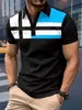 2025 Nuevo Amazon Exportación Europea y Americana Camisa Polo para Hombre Estampada en 3D Moda Americana Tendencia Verano