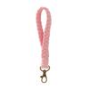 Llavero pulsera de cuerda de algodón tejida a mano, pulsera tejida con colgante, llavero, colgante para llave de coche