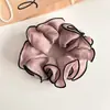 Estilo Coreano Dupla Camada Bloco de Cores Borda Selada Gaze Perolada Elástico de Cabelo Bigode de Porco Acessório de Cabelo Bola Cabeça Feminino Atmosfera Elegante Flor