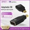 Adaptador MiniDP para DP fêmea para conversão de projetor de notebook 8K HD interface de proteção de dispositivo adaptador DP