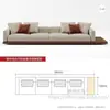 Sofá de nogal estilo japonés wabi-sabi con chaise longue para villas grandes, sofá de esquina de madera maciza creativo para sala de estar con tapicería de tela tecnológica