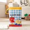 Adorable bolsa de almacenamiento para mascotas y bebés con temática de dibujos animados, bolsa para pañales con compartimentos separados para artículos húmedos y secos, bolsa de almacenamiento multifuncional de doble capa con cremallera